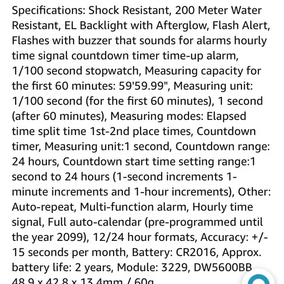 Casio G-Shock Blackout version 200m water resistance with two straps. - Picture 4 of 5